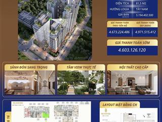 Duy nhất 1 căn 3pn tầng 16 view sông hương, giá nội khu  bàn giao full nội thất liền tường cao cấp