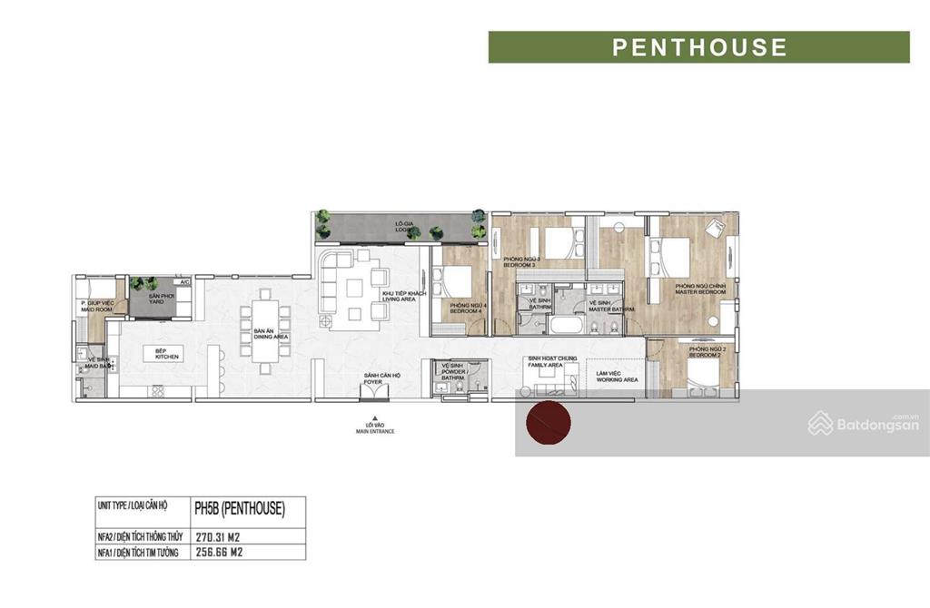 Quảng cáo penthouse 1 sàn | dt 270m2 1 sàn | giá 17,5 tỷ | mua và ký hđmb trực tiếp cđt