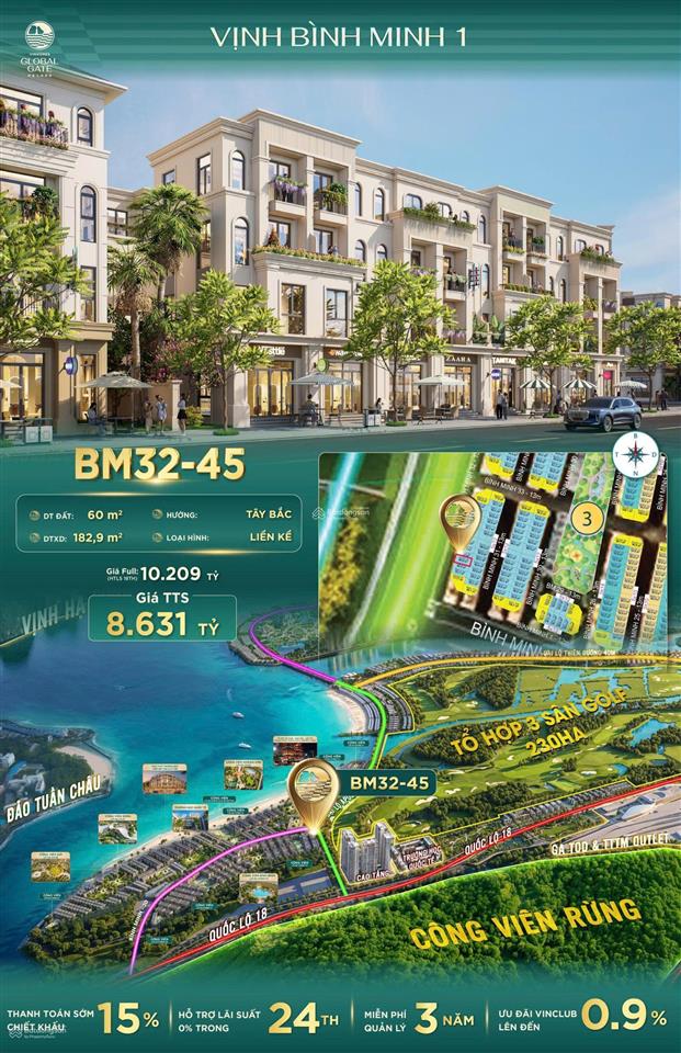Bán căn liền kề áp góc tại vịnh thiên đường dt 70m view công viên thoáng vĩnh viễn giá 6.6 tỷ