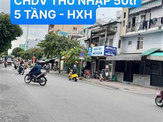 Bình thới  minh phụng 81m2  5 tầng  hẻm xe hơi  chdv doanh thu tháng 50 triệu  chỉ 12,5 tỷ