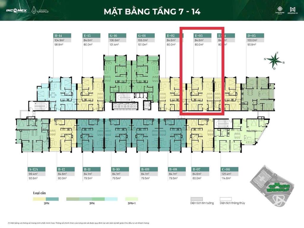 Căn 2pn rẻ nhất tại northern emerald, 7,5 tỷ, 80m2, cần tiền bán rẻ