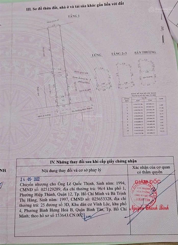 Bán nhà diện tích lớn gần chợ vị trí đẹp khu dân cư sầm uất bình thành nhà 2 mặt tiền