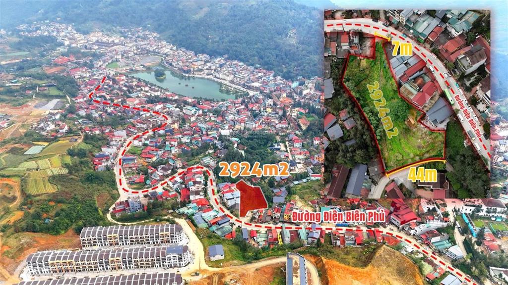 Sapa gần 3.000m2  vị trí vàng 2 mặt tiền  trung tâm sapa. giá bán 70 tỷ