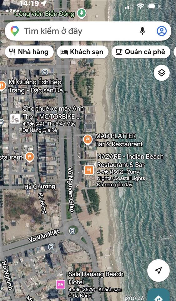 Một trong số ít siêu phẩm hiếm có biển mỹ khê. diện tích 1.440m2  mặt tiền 36m