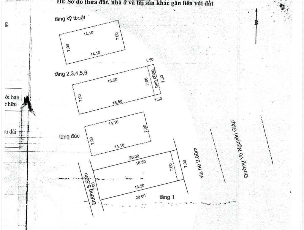 Bán khách sạn mặt phố võ nguyên giáp. diện tích 140m2, cao 7 tầng có 30 phòng, giá 45 tỷ,