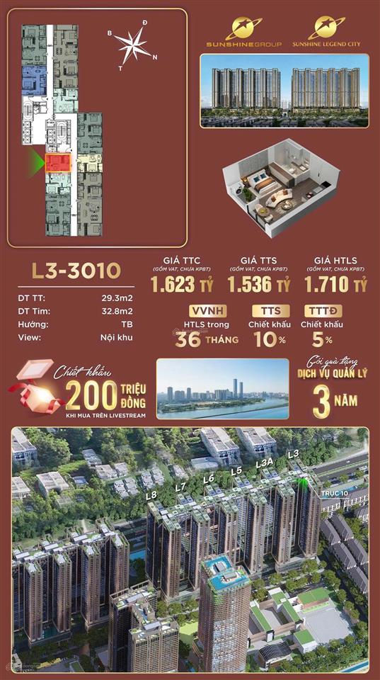 Hiếm có 1 căn studio diện tích 29,3m2 tầng cao giá 1,53 tỷ, full nội thất cao cấp