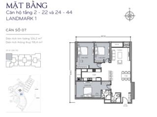 Căn góc tầng cao 2pn2wc landmark 2 full nt giá 13.5 tỷ