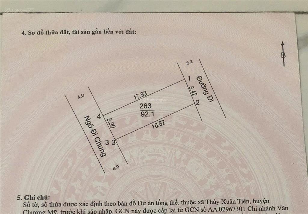 Chính chủ cần bán đất tại thôn xuân linh, xã thuỷ xuân tiên, giá chỉ 2,486 tỷ, s=83,1 m2, đất đẹp.