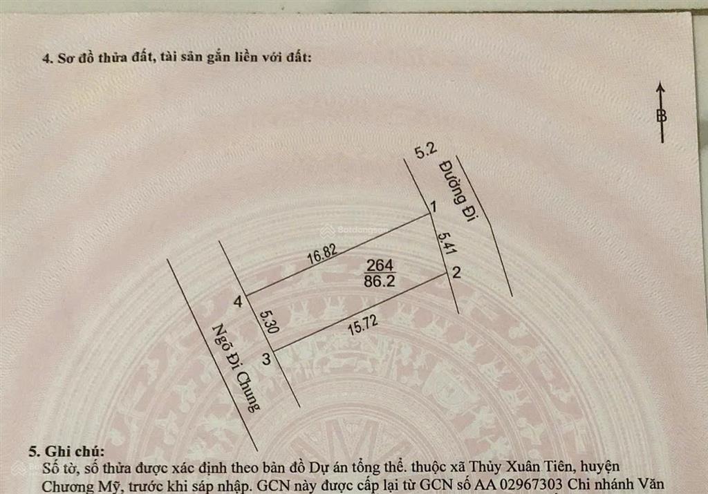 Chính chủ cần bán đất tại thôn xuân linh, xã thuỷ xuân tiên, giá chỉ 2,486 tỷ, s=83,1 m2, đất đẹp.