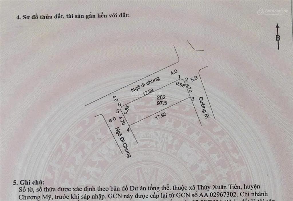 Chính chủ cần bán đất tại thôn xuân linh, xã thuỷ xuân tiên, giá chỉ 2,486 tỷ, s=83,1 m2, đất đẹp.