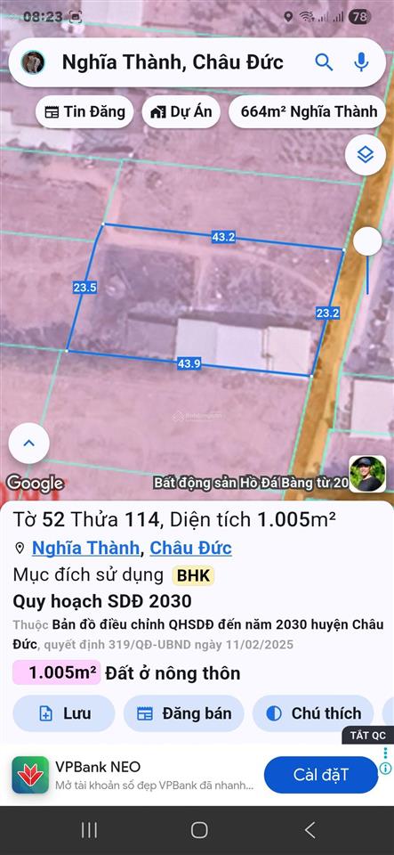 Bán đất nền 991m2  gần kcn sonaderzi