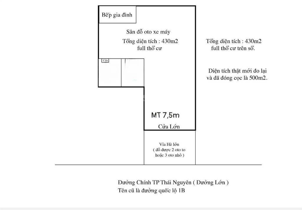 500m full thổ cư mặt thị trấn chùa hang đồng hỷ thái nguyên  kinh doanh giá 15,5 tỷ