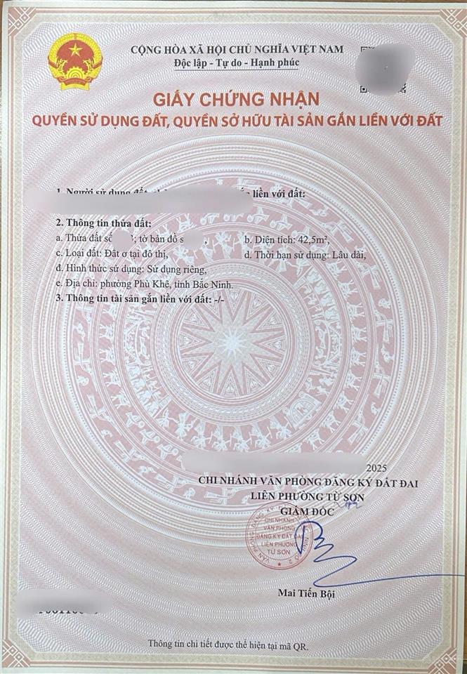 Cắt lỗ lô góc đẹp 43m2 ngay công viên nguyễn văn cừ, phù khê, từ sơn  1,28 tỷ