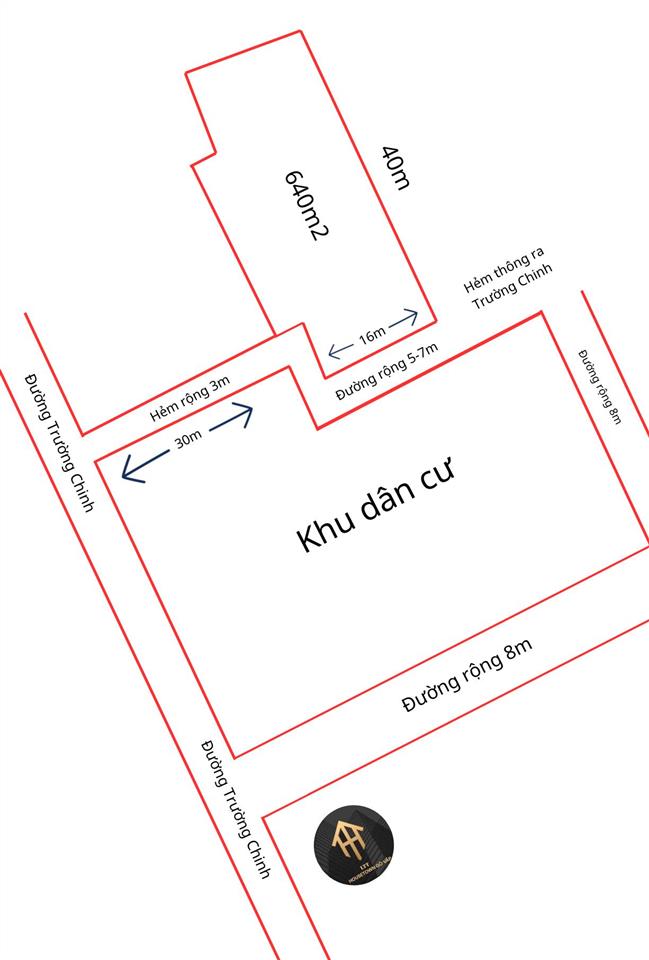 Siêu phẩm khuôn đất siêu đẹp 3 lô liền kề  ngang 16m  tổng diện tích công nhận 640m2 full thổ cư