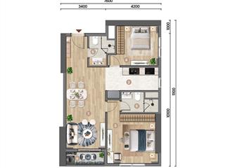 Hiếm có căn góc 2pn giá hời dự án sun glory residence 70m giá 2,9 tỷ, view quảng trường
