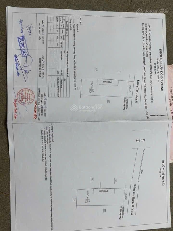 Bán đất 750m2, 4,2 tỷ tại thị trấn tân thành, huyện bắc tân uyên, bình dương