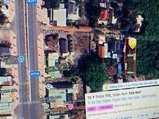 Bán đất 750m2, 4,2 tỷ tại thị trấn tân thành, huyện bắc tân uyên, bình dương