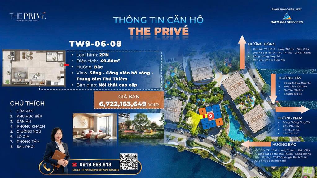 BÁN CĂN HỘ 1 PHÒNG NGỦ VIEW SÔNG – THE PRIVÉ.
Chỉ 10% ký Hợp đồng mua bán.