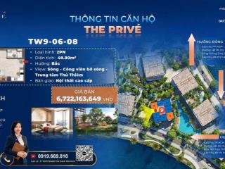 BÁN CĂN HỘ 1 PHÒNG NGỦ VIEW SÔNG – THE PRIVÉ.
Chỉ 10% ký Hợp đồng mua bán.