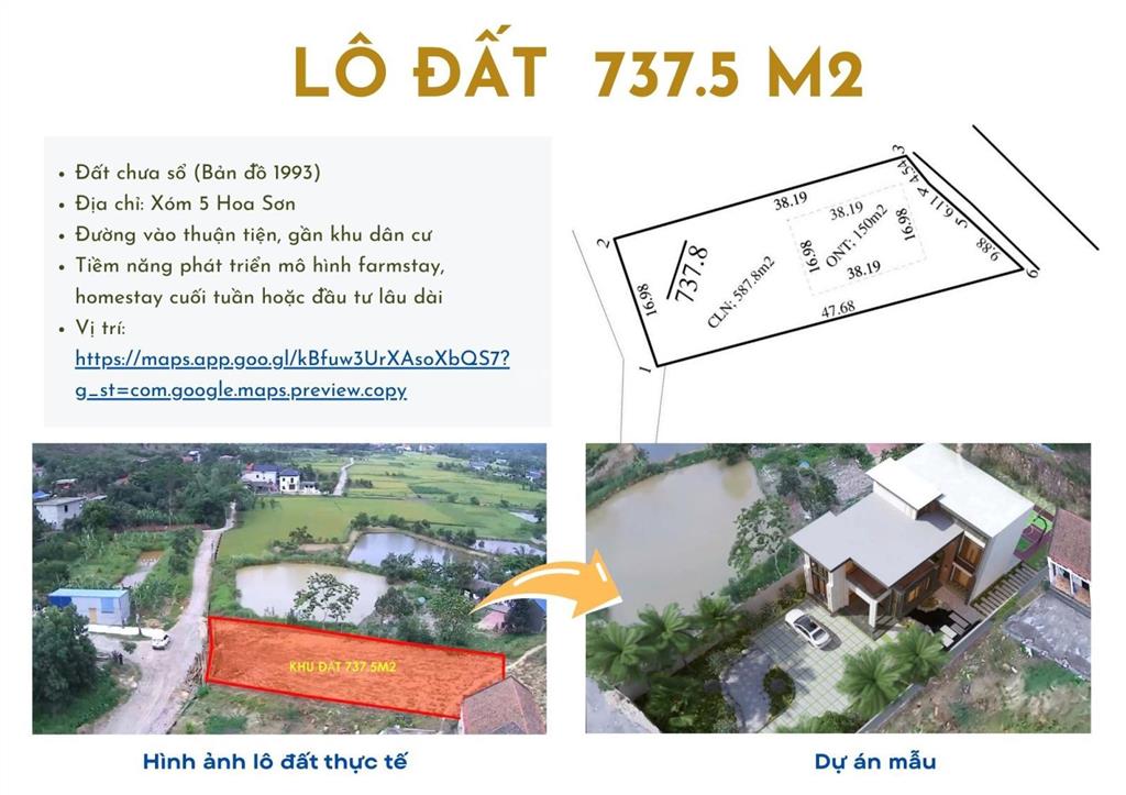 Bán đất hoa sơn, nam sơn, sóc sơn  737.5m2