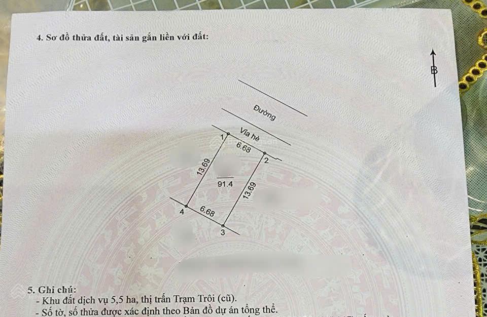 Chính chủ gửi bán siêu phẩm đất dịch vụ 5,5ha trạm trôi dt 91,4m2 sử dụng tiện ích của kdt lideco