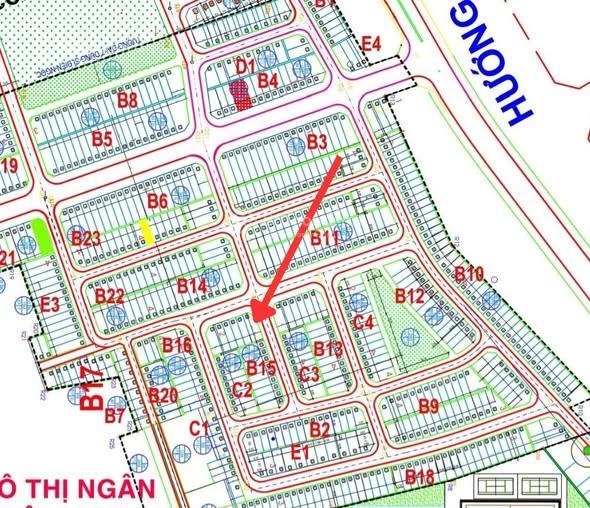 Đất khu ngân câu  ngân giang  lô góc 2 mặt tiền  152m2  đường 5m5  block b15