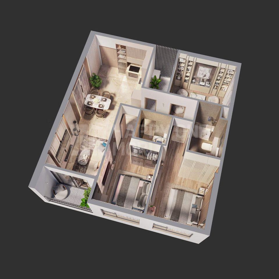 Bán căn hộ 3pn, dt: 82m2 giá từ 3,9 tỷ, thêm chiết khấu 4% - Happy One Mori 
