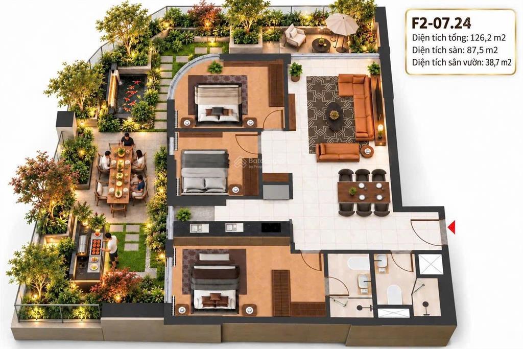 Căn góc 3pn riêng ngoại giao tại f2 fours tower. tầm view panorama giá chỉ từ 4.7 tỷ