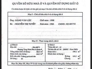 Chính chủ gửi bán đất 199.2m2 odt (9.5 x 21) chỉ 9.9 tỷ tnpa q9
