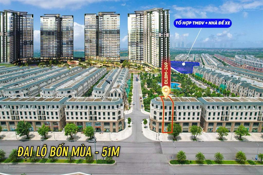 Shophouse đại lộ bốn mùa đường 51m  dt 110m2 19,6 tỷ  kinh doanh tốt nhất vinhomes ocean park 3