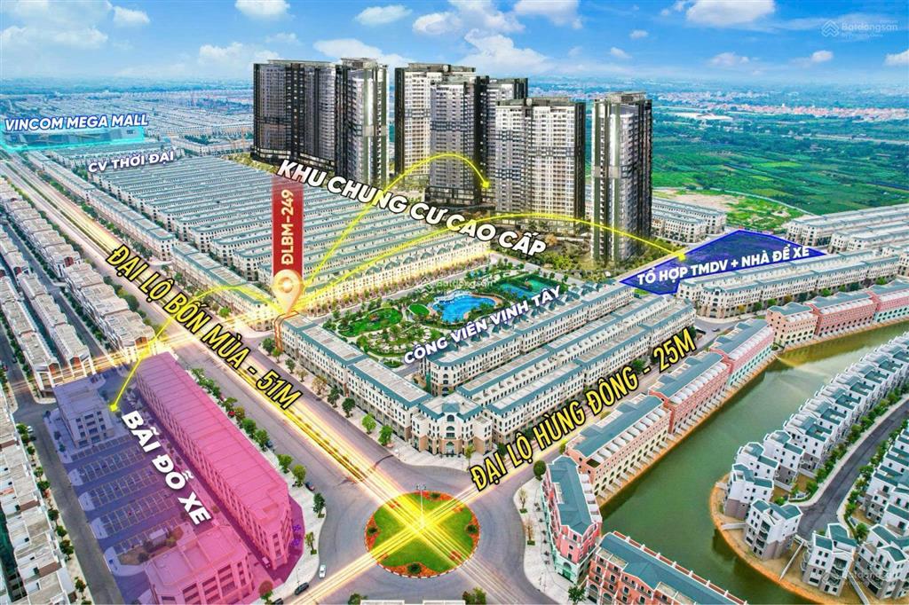 Shophouse đại lộ bốn mùa đường 51m  dt 110m2 19,6 tỷ  kinh doanh tốt nhất vinhomes ocean park 3