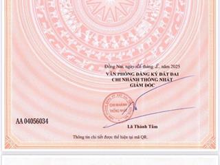 Bán đất tại xã bàu hàm 2, huyện thống nhất, đồng nai, 385 triệu, 120 m2, uy tín hàng hiếm