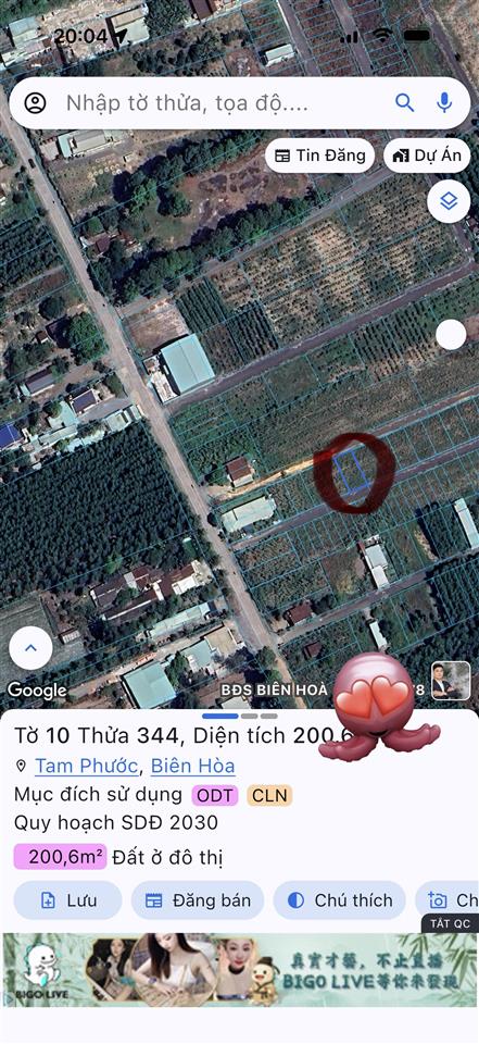 Bán đất tại phường tam phước, biên hòa, đồng nai, giá cực chất chỉ với 1,65 tỷ, 206m2