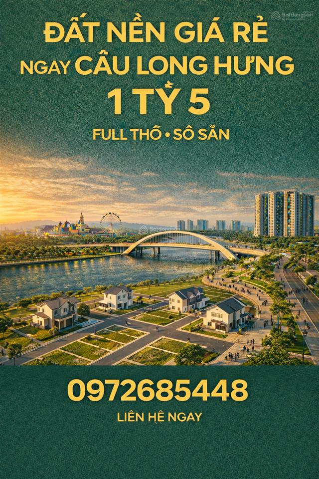 Đất ngay cầu long hưng cạnh aqua city full thổ cư 1tỷ5 bank hỗ trợ 1tỷ2 ân hạn gốc 10 năm