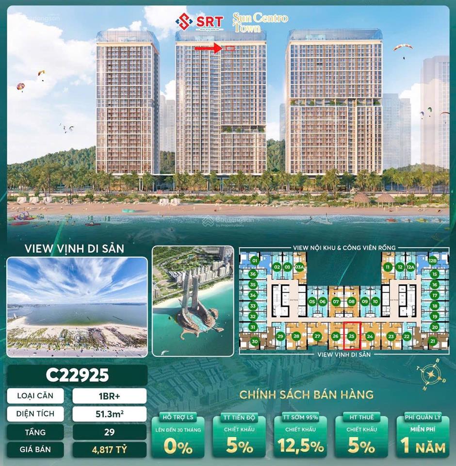 Căn hộ 1pn + view trực diện biển, công năng sử dụng cho 4  6 người c22925 giá cực kỳ tốt