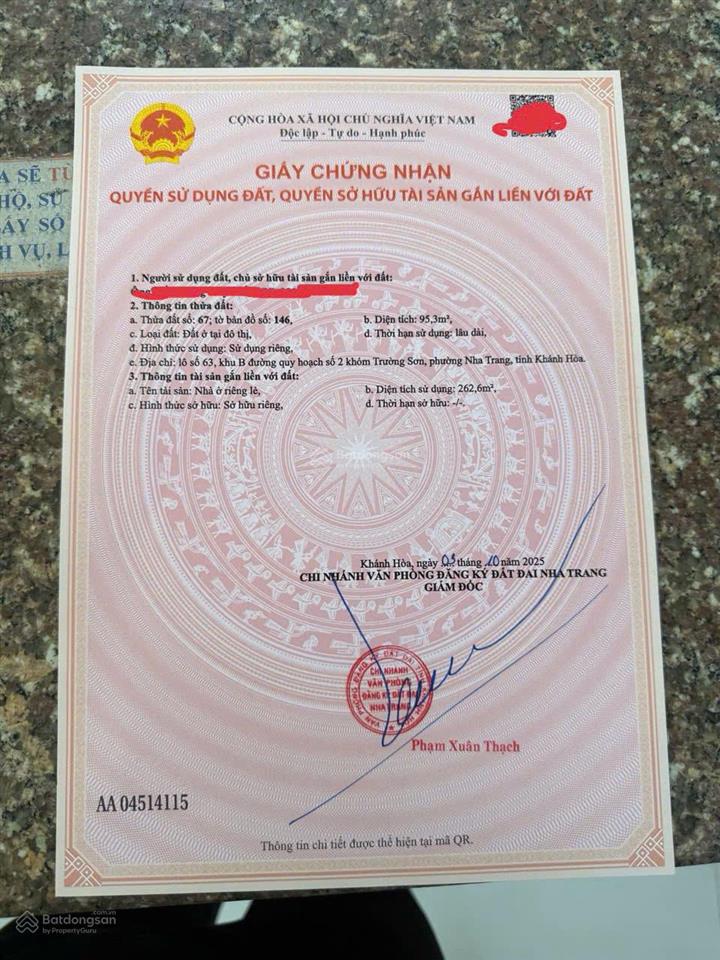 Bán nhà góc 3 tầng 2 mặt tiền phường nha trang  cách biển 1,2km  sẵn dòng tiền 20tr/tháng