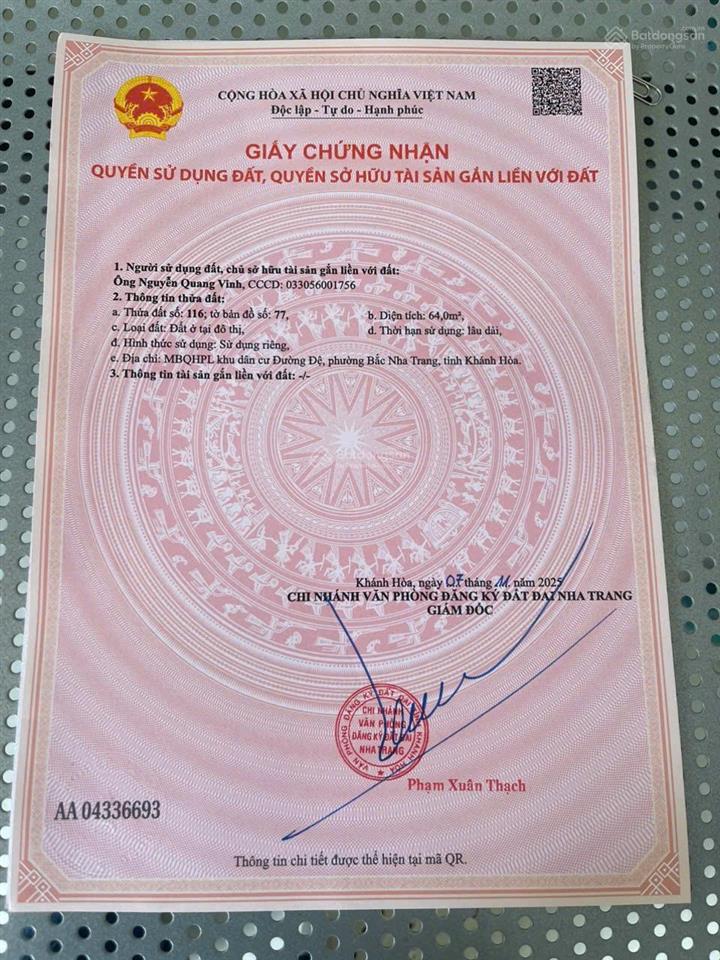 Lô đất giá đầu tư khu hòn xện, bắc nha trang