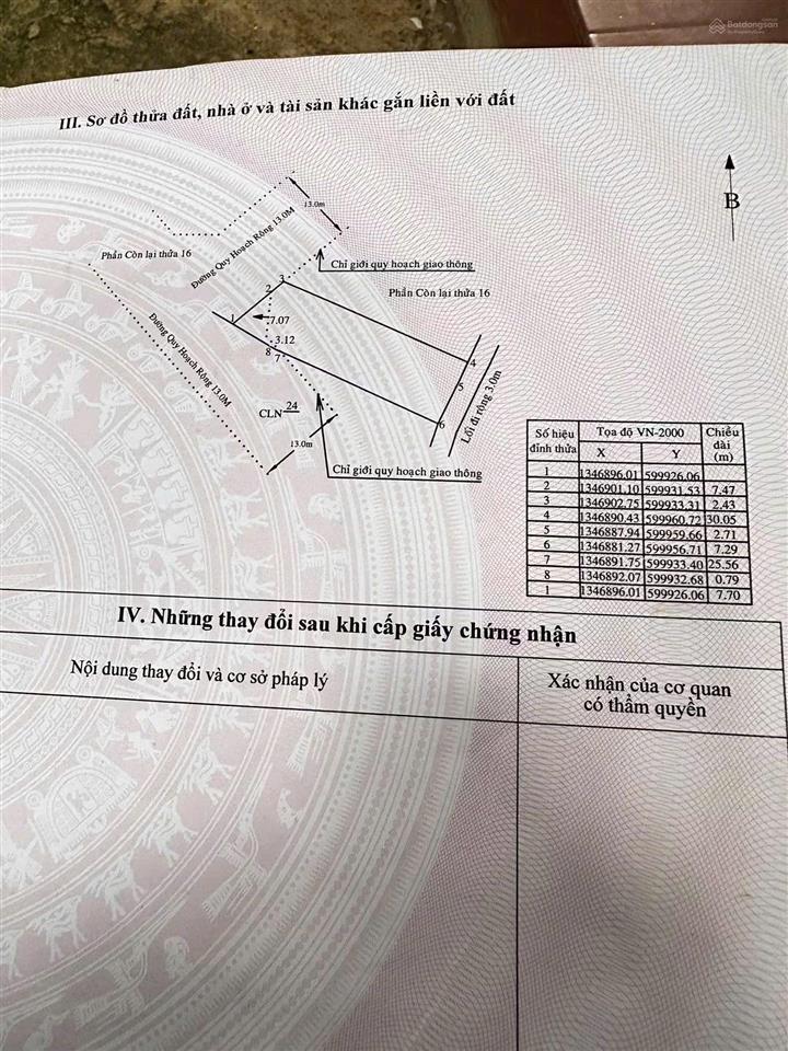 Chỉ 1,850 tỷ sở hữu lô đất 318,7m² quy hoạch thổ cư