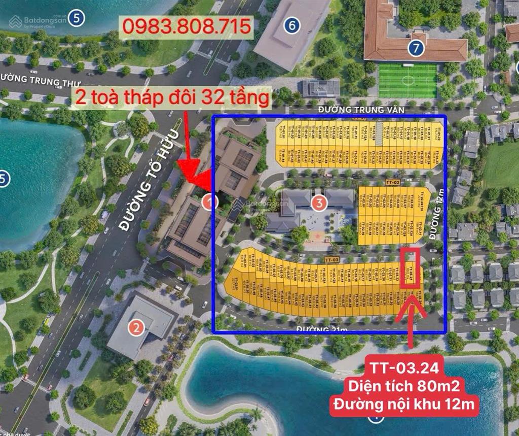 Bán biệt thự central lakeside, giá chỉ từ 31 tỷ, 80m2, 8pn, 10wc, 6 tầng, tố hữu, nam từ liêm