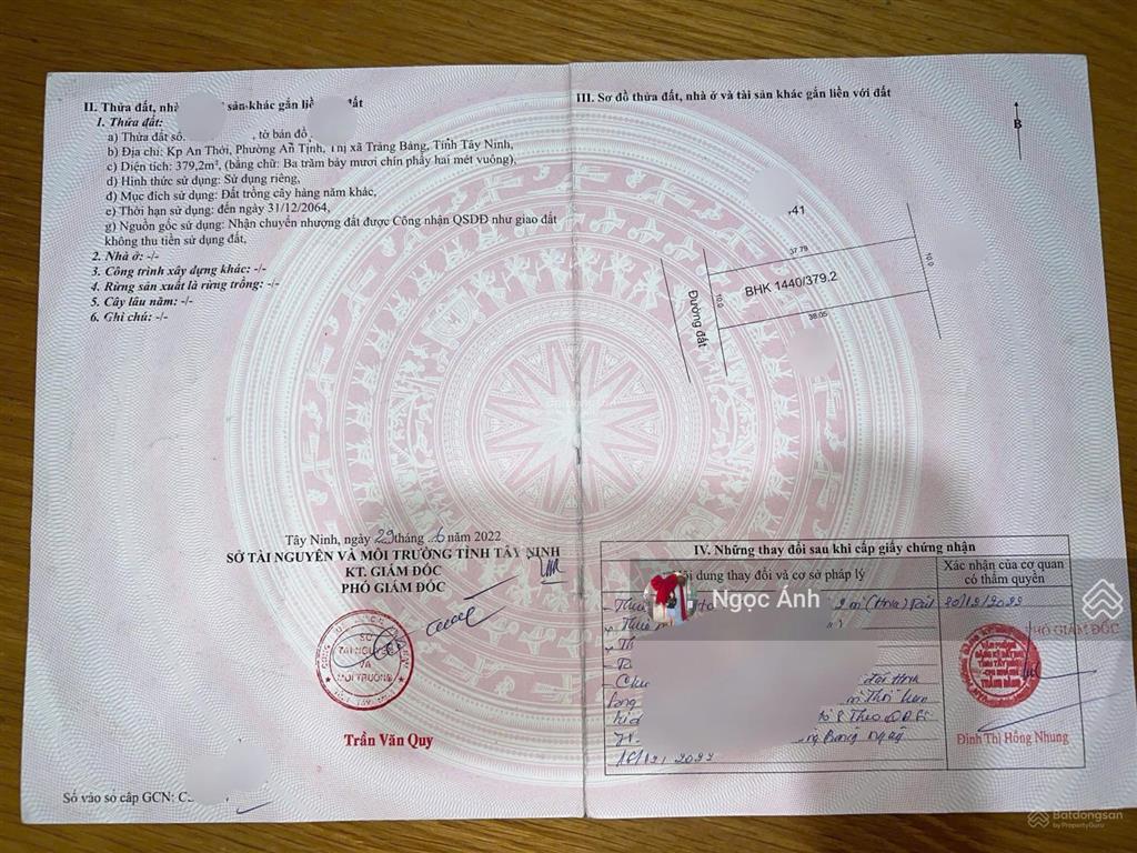 380m2 ngay ngã tư an bình, giá 860tr, ngay kcn trảng bàng, sổ hồng riêng, dân cư đông đúc