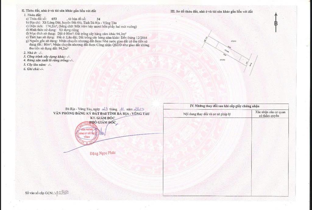 Chính chủ cần bán lô đất thổ cư sẵn vị trí đẹp mặt tiền đường nhựa cách quốc lộ 55 800m