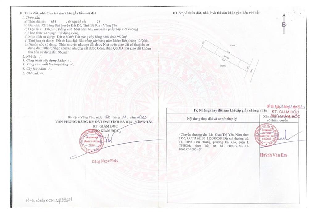 Chính chủ cần bán lô đất thổ cư sẵn vị trí đẹp mặt tiền đường nhựa cách quốc lộ 55 800m