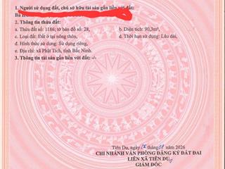 Chính chủ bán 90m2 đất phật tích, bắc ninh