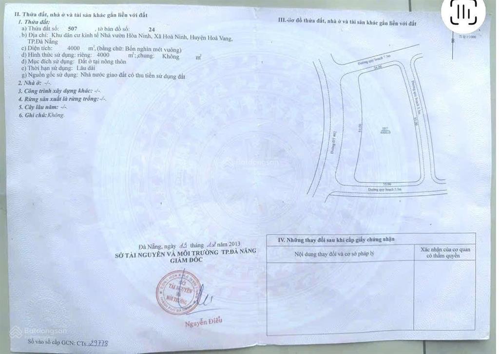 Xã hòa ninh huyện hòa vang tp đà nẵng giá 21 tr/m2 lô đất đã phân lô tách thửa 0912 537 ***