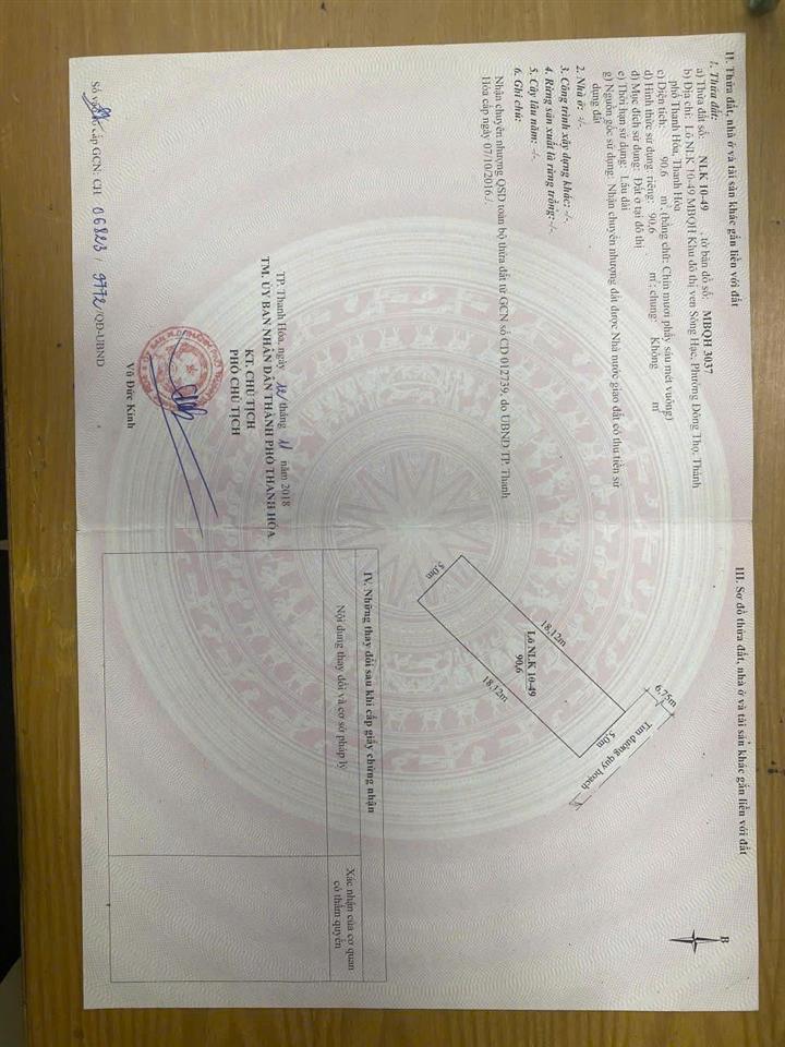 CHÍNH CHỦ BÁN NHÀ 3 TẦNG ,VỊ TRÍ ĐẸP, TRUNG TÂM MB ĐÔNG Á,ĐÔNG THỌ , TP THANH HÓA