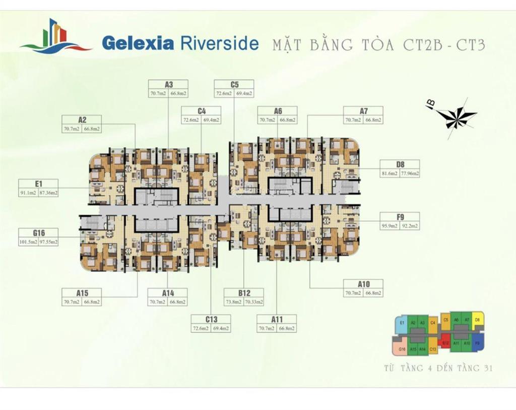 Bán cc gelexia riverside, giá tốt 3,8 tỷ, 65m2 tại tam trinh, lĩnh nam, hà nội