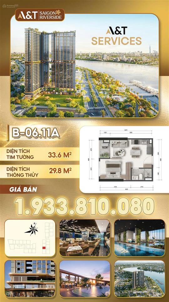 Căn hộ a&t saigon riverside, rổ hàng cdt, căn 1pn. 300tr kí ngay vbtt