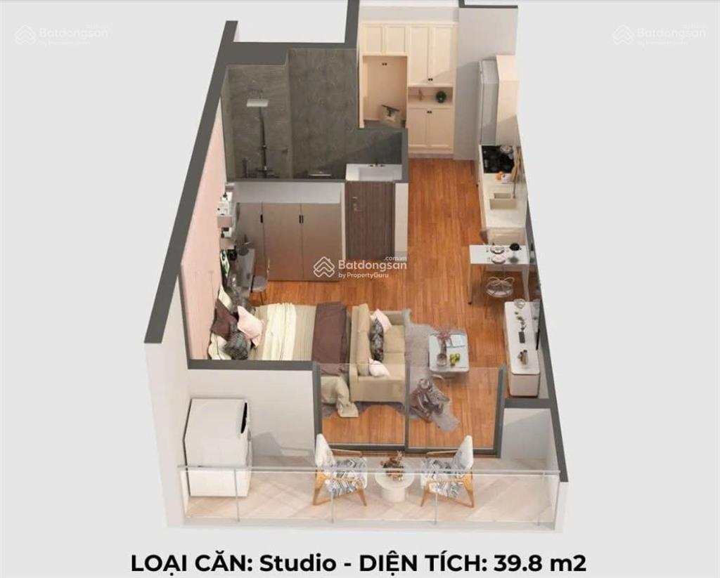 Chủ cần bán ngay căn studio với giá 2,950 tỷ full nội thất, view pháo hoa
