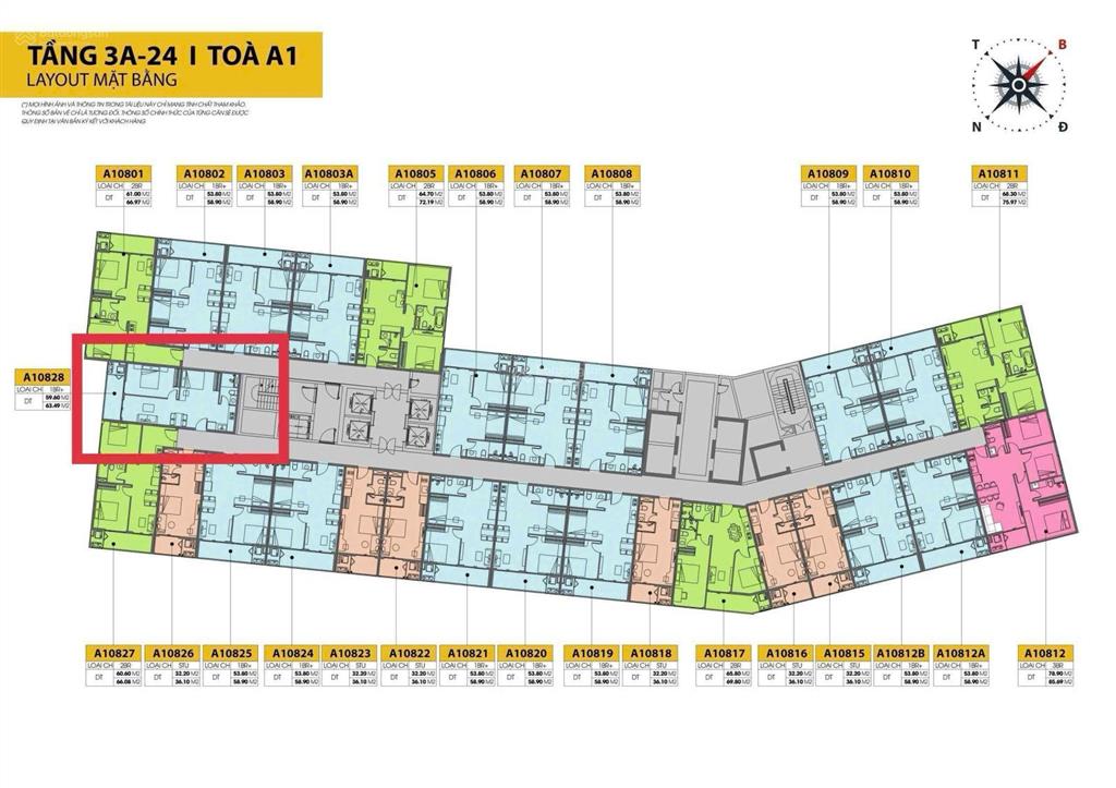 Căn cora tower 1pn+ tts 2,4 tỷ rẻ nhất dự án