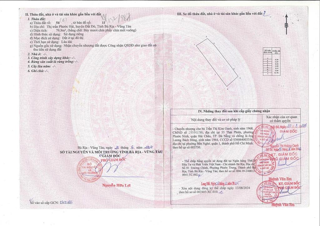 Bán đất mặt hướng biển tại trần hưng đạo (bờ kè), thị trấn phước hải, long đất, bà rịa vũng tàu